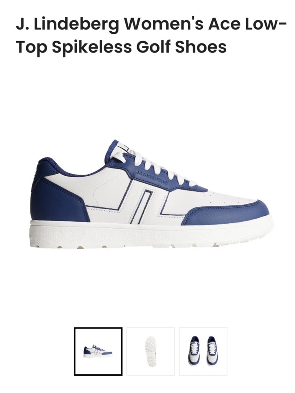 J. Lindeberg Ace Low-Top Spike-less Golf Shoes - White/Navy women’s NIB